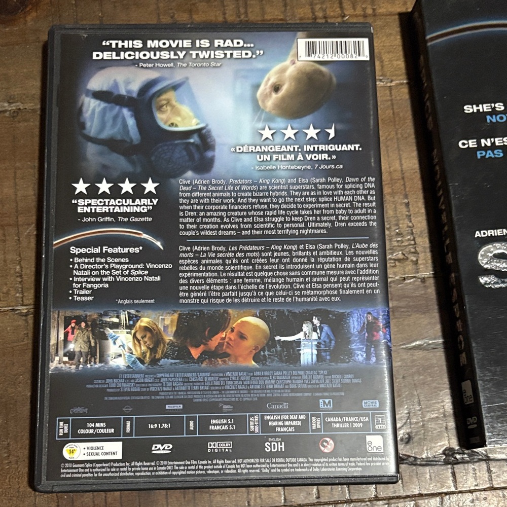 Splice Movie DVD Bundle and Save 5/$20 - Picture 2 of 4
